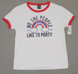 Modern Lux Women's We Like To Party Ringer Graphic T-Shirt