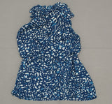 Prologue Women's Sleevless Ruffle Tunic Patterned Blouse Blue Large