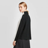 Prologue Women's Rib Knit Mock Turtleneck Pullover Sweater