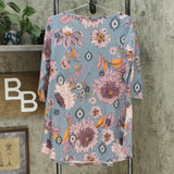 NWT DG2 By Diane Gilman Womens Printed Swing Top. 703308 Small Medium