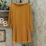 Susan Graver Women's Plus Size Chiffon Overlay Peplum Back Liquid Knit Top