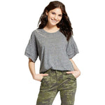 Grayson/Threads Women's HELLO SUNSHINE Ruffle Sleeve Embroidered T-Shirt