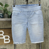 DG2 by Diane Gilman Pull On Bermuda Shorts Chambray Petite Medium