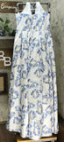 Speechless Juniors' Metallic Floral Brocade Halter Gown Blue / Gold 15