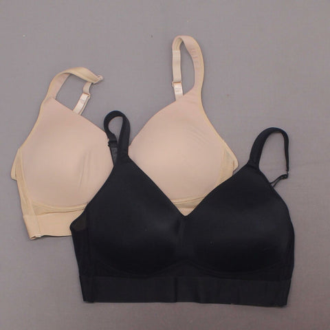 Rhonda Shear 2 Pack Mesh Back Detail Molded Cup Bra Dark Nude/ Black XL