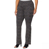 DG2 by Diane Gilman Women's Plus Size Patterned Ponte Boot Cut Pants