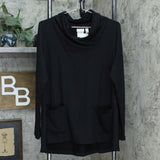 LOGO by Lori Goldstein Women's French Terry Cowl Neck Knit Top