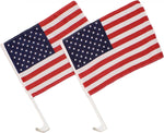Easy to Install US Car Flags with Bracket - 12x18 - USA Window Holder