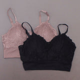 Rhonda Shear 2 Pack Lace Leisure Bras With Removable Pads Mocha/ Black Large