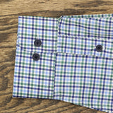 Tommy Hilfiger No Tuck It Athletic Fit Stretch Oxford Dress Shirt Blue Green L