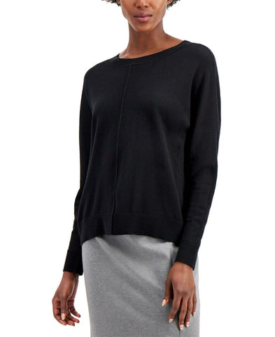 Alfani Women's Seamed Dolman Sleeve Hi Low Sweater