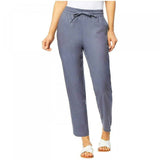 32 Degrees Cool Women's Stretch Linen Blend Ankle Pants Gray Large