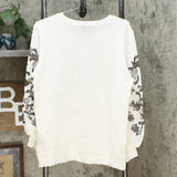 DG2 by Diane Gilman Women's Sequin Embellished Lantern Sleeve Sweatshirt