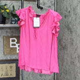 Who What Wear Women's Sleeveless Ruffle Blouse 78325843