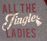 Fifth Sun Women's Christmas All the Jingle Ladies Graphic Raglan T-Shirt