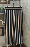 INC International Concepts Women's Striped Grommet Lace Up Slit Wide Leg Pants