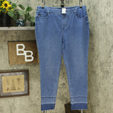 Belle by Kim Gravel Women's Plus Size Flexibelle Wide Release Hem Jeggings