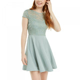 NWT B Darlin Juniors' Lace-Top A-Line Dress. 4XGQ220 9/10