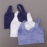 Rhonda Shear 3 Pack Square Neck Ahh Bras Multicolor Small
