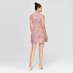 Xhilaration Women's Floral Print Sleeveless V-Neck Button-Down Mini Dress