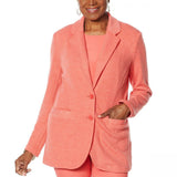 DG2 by Diane Gilman Women's Heathered Double Knit Blazer Jacket