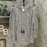 G.I.L.I. Women's Plus Size Off The Shoulder Smocked Top With Tassels