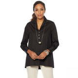 MarlaWynne Women's Sharkbite Poplin Shirt With Button Detail