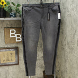 Colleen Lopez Women's Plus Size Side Stripe Skinny Jeans