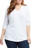 Nic+Zoe Petite Textured Knit Long-Sleeve Countryside Knit Top