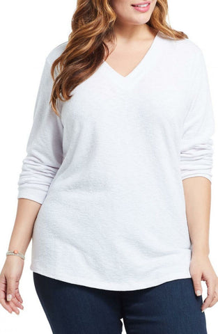 Nic+Zoe Petite Textured Knit Long-Sleeve Countryside Knit Top
