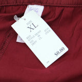 Stars Above Women's 2pc Satin Long Sleeve Top and Shorts Pajama Set Red XL