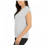 Hilary Radley Women's Short Sleeve Wrinkle Resistant Popover Blouse