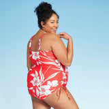Kona Sol Women's Plus Size Side Cinch One Piece Swimsuit