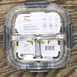 Edge Kitchen 3 Section Square Glass Food Locktop Container