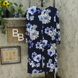Tommy Hilfiger Women's Plus Size Floral Print Grommet Sleeve Dress