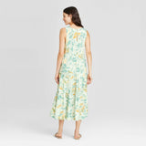 A New Day Women's Floral Print Sleeveless Tiered Midi Dress