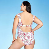 Xhilaration Women's Cinch-Front Cut-Out One Piece Swimsuit