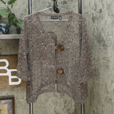 Nina Leonard Women's Coconut Button Bolero Sweater With Tank Top