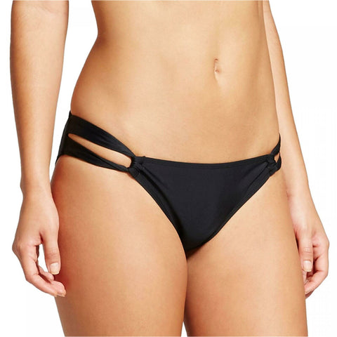 Xhilaration Women's Loop Tab Bikini Bottom Black Small