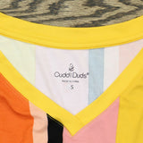 Cuddl Duds Flexwear Asymmetric Color Block Tank Top Dress Sunset Stripe Small