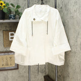 MarlaWynne Canvas Drama Snap Front Jacket With Pockets Soft White Plus 3X
