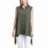 Fever Women's Sleeveless High Low Tunic Blouse