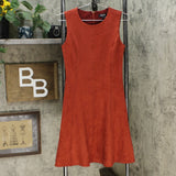 DKNY Women's Faux Suede Seamed Fit Flare Dress