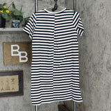Bobeau Women's Striped Cotton T-shirt Dress