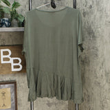 DG2 by Diane Gilman Gilman Sustainable Bamboo Crossover Peplum Top Olive Plus 2X