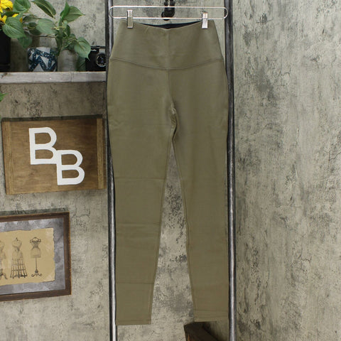 MarlaWynne Women's Ponte Stretch Knit Solutions Leggings Olive Gray XS