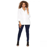 MarlaWynne Women's Plus Size Crinkled Textured Easy Shirt