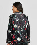 Stars Above Women's Satin Long Sleeve Notch Collar Pajama Top