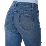 DG2 by Diane Gilman Women's Petite Snake Embellished Skinny Ankle Jeans