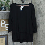Joan Rivers Women's Jersey Knit Layered Top With 3/4 Sleeves